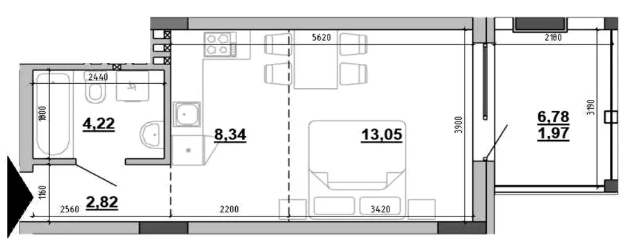 Hyde Park — 30.4 м²