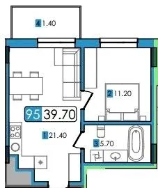 1-кімнатна квартира, 40 м², Трускавець — фото 1