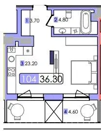 ЖК Мрія — 36.3 м²