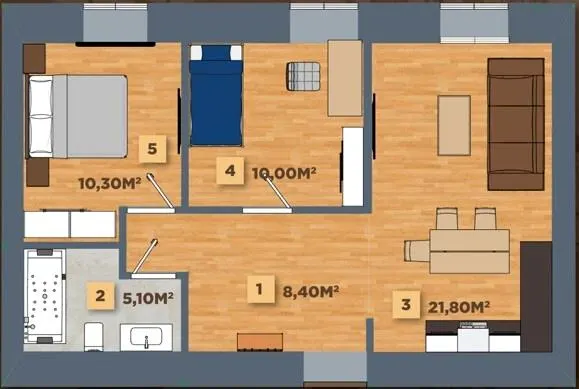 ЖК Австрійський — 56.9 м²