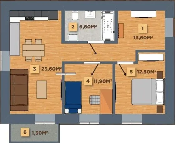 ЖК Австрійський — 69.5 м²