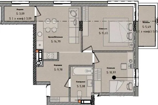 ЖК Moon club — 61 м²