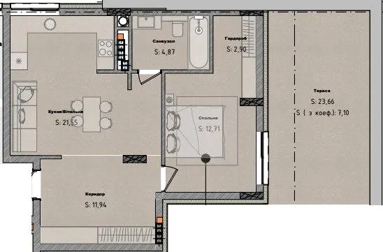 ЖК Moon club — 58.1 м²