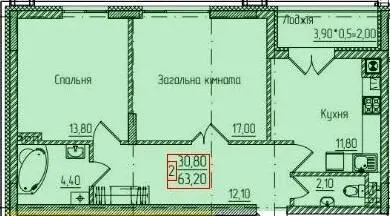 ЖК Senator — 63.2 м²