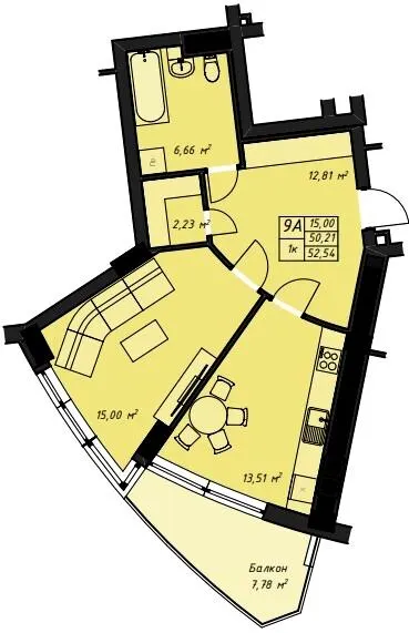ЖК Amber Park — 52.5 м²