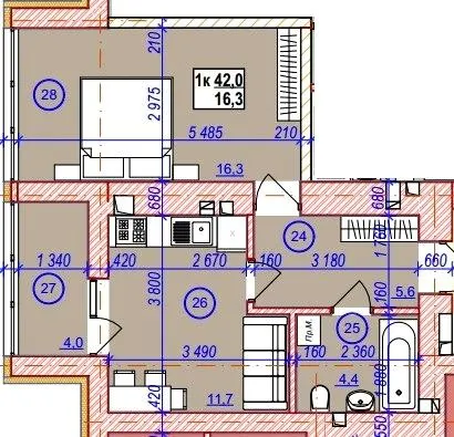 вул. Глибока, 24 — 42 м²
