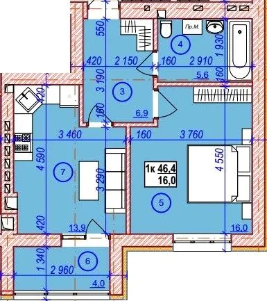 вул. Глибока, 24 — 46.4 м²
