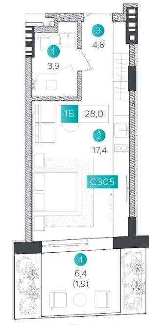 Апарт-готель VELMY — 28 м²