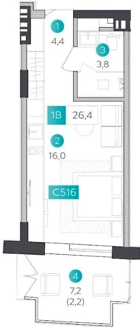 Апарт-готель VELMY — 26.4 м²