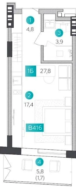 Апарт-готель VELMY — 27.8 м²