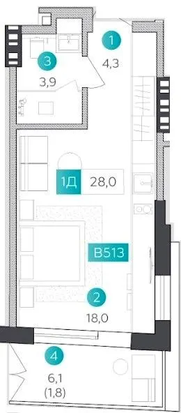 Апарт-готель VELMY — 28 м²
