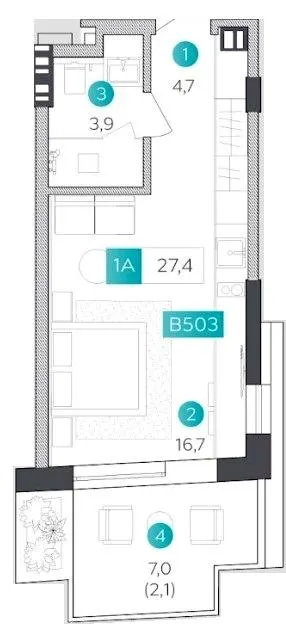 Апарт-готель VELMY — 27.4 м²