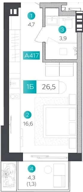 Апарт-готель VELMY — 26.5 м²
