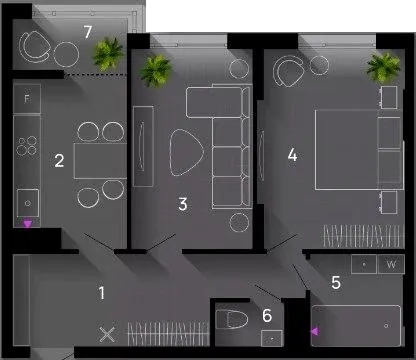 ЖК SKYGARDEN — 63 м²