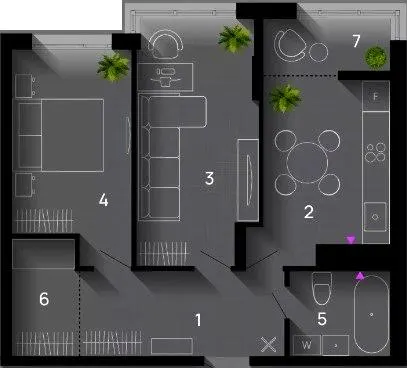 ЖК SKYGARDEN — 61 м²