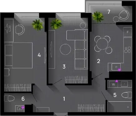ЖК SKYGARDEN — 62 м²