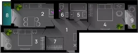ЖК SKYGARDEN — 68 м²