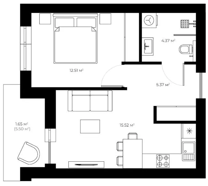 ЖК DREAM HILLS — 39.4 м²