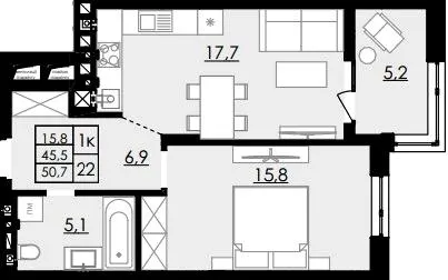 ЖК Смарагд — 50.7 м²