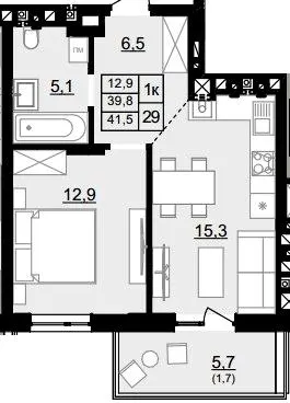 ЖК Смарагд — 41.5 м²