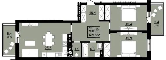 ЖК Смарагд — 82 м²