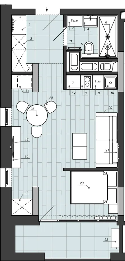 Апарт-комплекс WELLtowers — 39.2 м²