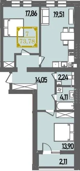 ЖК BRUGGE — 73.8 м²