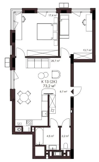 ЖК AVANT PARK — 73.2 м²
