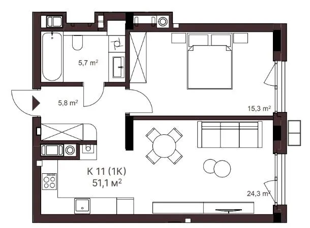 ЖК AVANT PARK — 51.1 м²