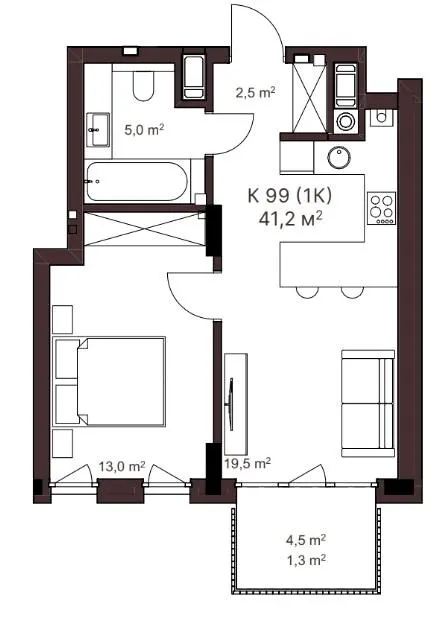 ЖК AVANT PARK — 41.2 м²