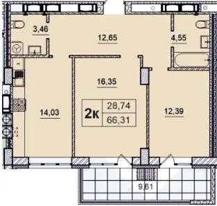 ЖК Бульвар — 66.3 м²