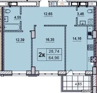 ЖК Бульвар — 65 м²