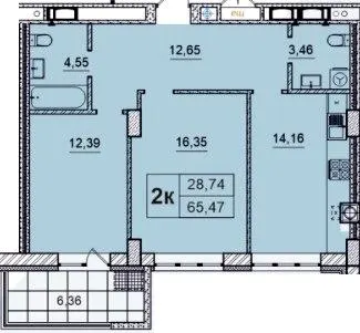 ЖК Бульвар — 65.5 м²