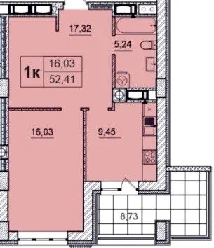 ЖК Бульвар — 52.4 м²