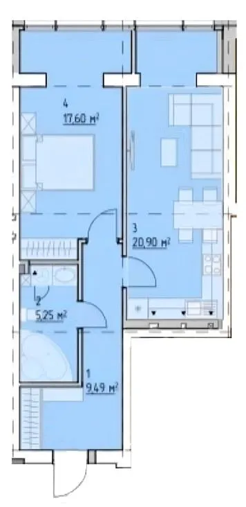 Клубний будинок Light Residence — 51.2 м²