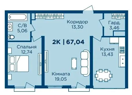 ЖК HydroPark DeLuxe — 67 м²