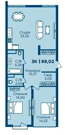 ЖК HydroPark DeLuxe — 89 м²