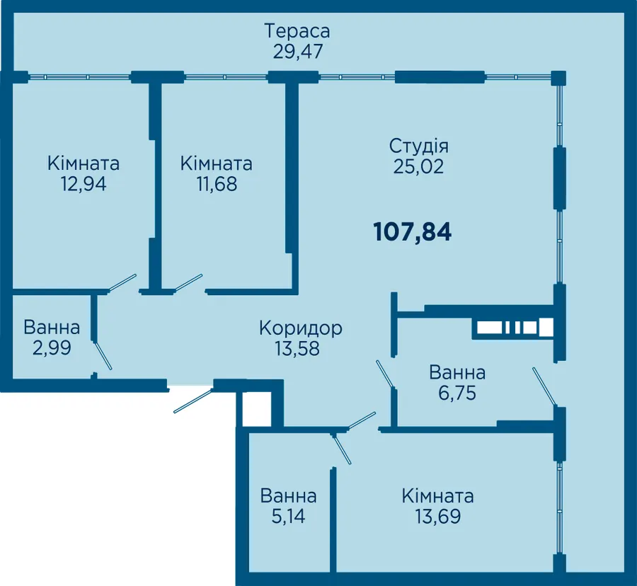 ЖК HydroPark DeLuxe — 107.8 м²