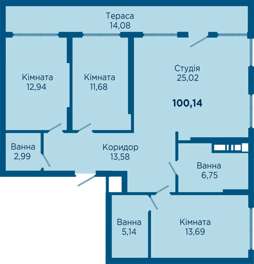 ЖК HydroPark DeLuxe — 100.1 м²