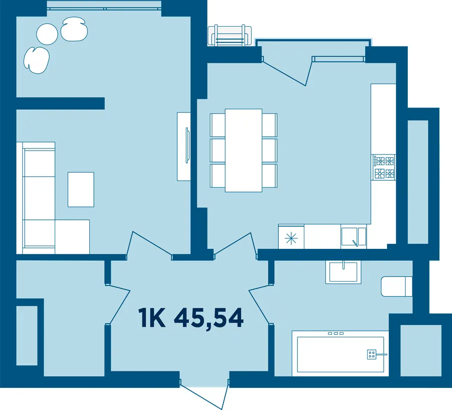 ЖК HydroPark DeLuxe — 45.5 м²