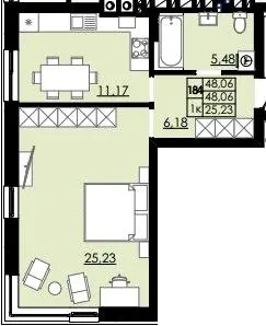 ЖК ЛЮМ — 48.1 м²