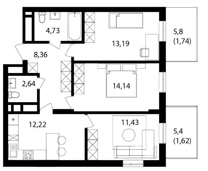 ЖК Скандинавський Квартал — 70.5 м²