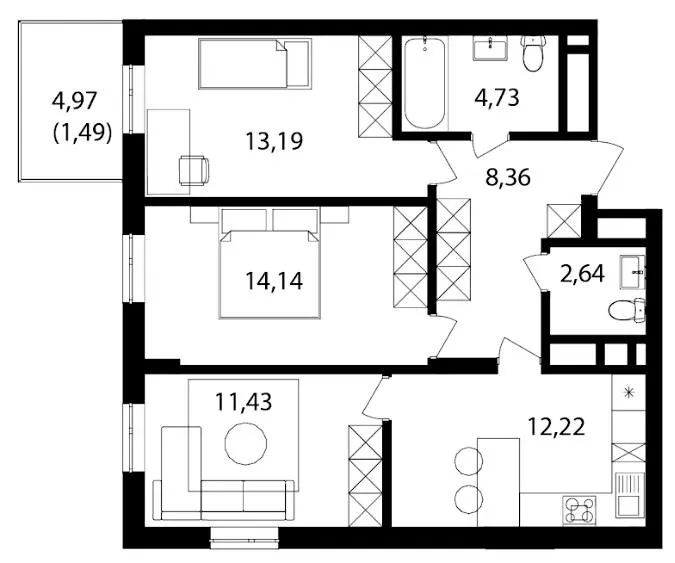 ЖК Скандинавський Квартал — 68.6 м²