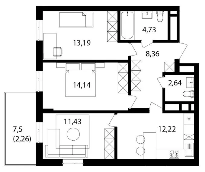 ЖК Скандинавський Квартал — 69.4 м²