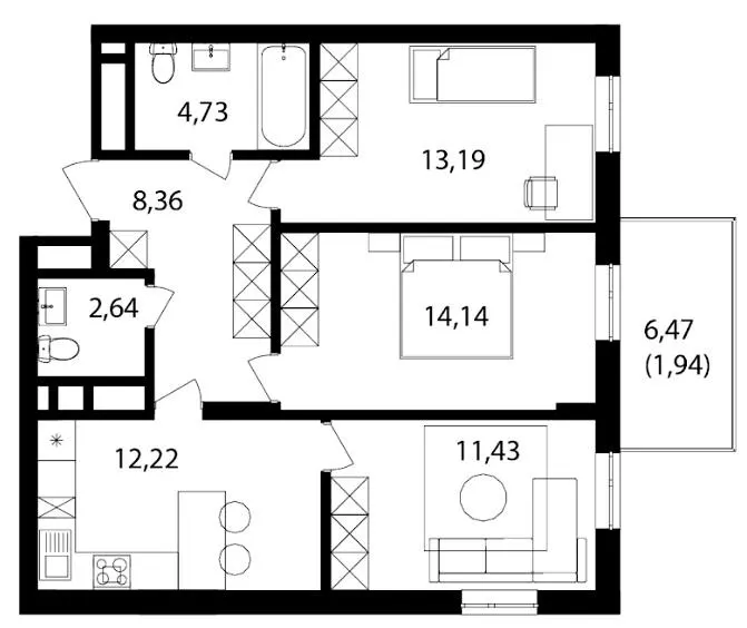 ЖК Скандинавський Квартал — 69.1 м²