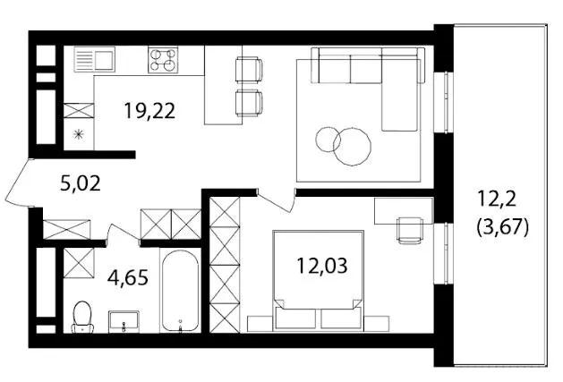 ЖК Скандинавський Квартал — 44.6 м²