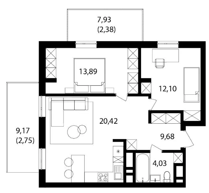 ЖК Скандинавський Квартал — 64.4 м²