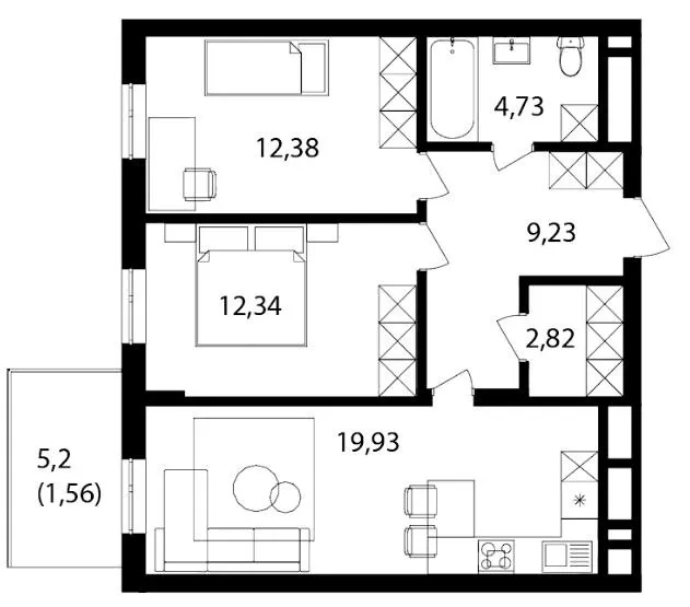 ЖК Скандинавський Квартал — 63 м²
