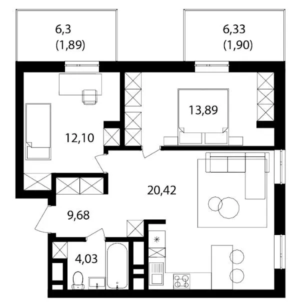 ЖК Скандинавський Квартал — 63.2 м²
