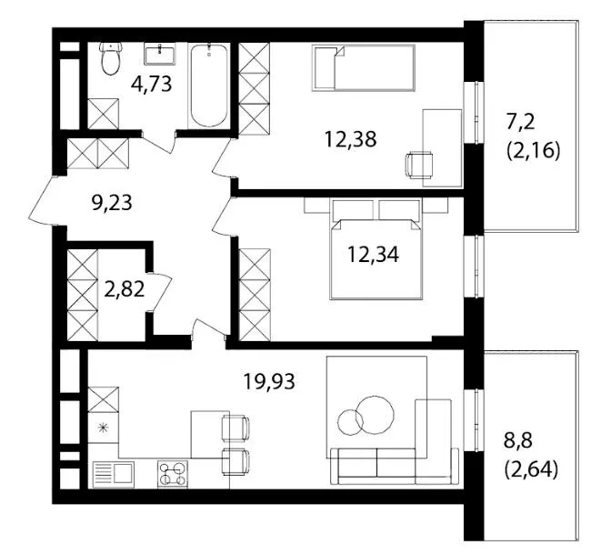 ЖК Скандинавський Квартал — 64.1 м²